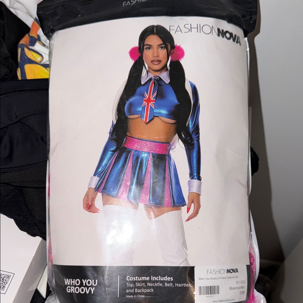 Fashion Nova Metallic Blue and Pink Costume Set